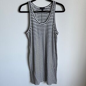 J. Crew Black White Striped 100% Cotton Tank Top Dress, Medium, Knee Length